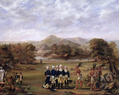 The Treaty of Greenville on August 3, 1795 by American School